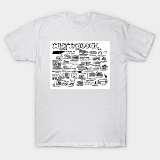 Chattanooga Map Art T-Shirt